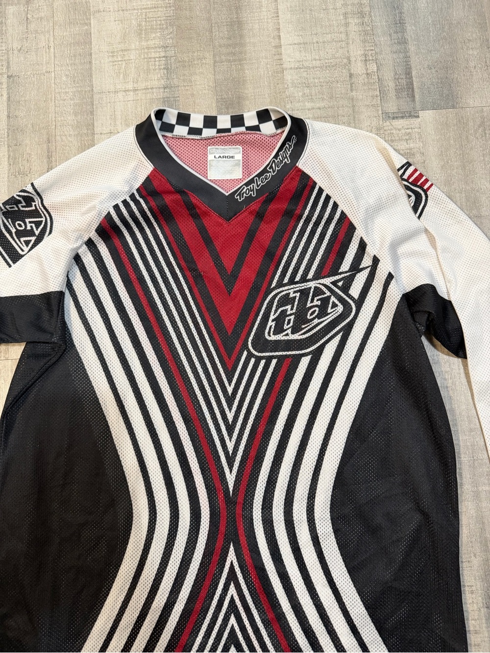 Vintage Troy Lee Designs Motocross Jersey Men’s L Black Red White BMX MTB TLD
